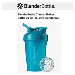 BLENDERBOTTLE CLASSIC 20 oz Shaker Bottle BPA-Free w/ BlenderBall & Loop TEAL